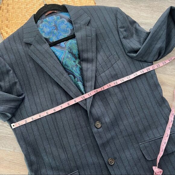 Etro navy blue blazer wool‎ silk blend - Picture 4 of 12